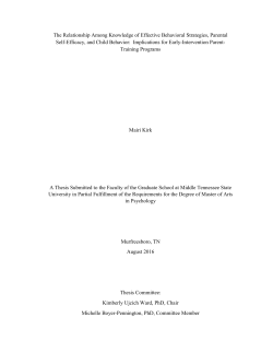The Relationship Among Knowledge of Effective Behavioral
