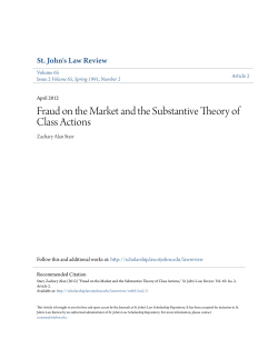 Fraud on the Market and the Substantive Theory of Class Actions