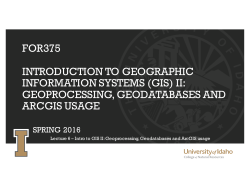 Geoprocessing, Geodatabases, and ArcGIS usage