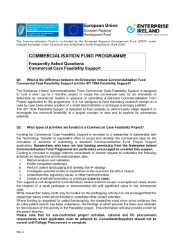 Commercial Case Feasibility FAQ`s