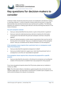 Key questions for decision-makers to consider