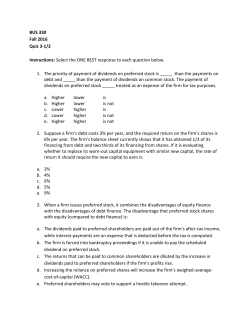 BUS 330 Fall 2016 Quiz 3-1/2 Instructions: Select the ONE BEST