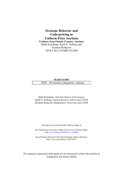 Strategic Behavior and Underpricing in Uniform Price Auctions