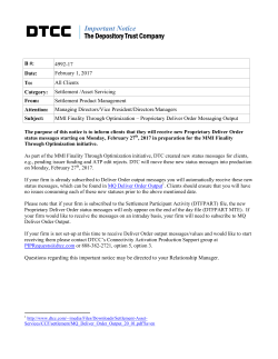 Important Notice The Depository Trust Company