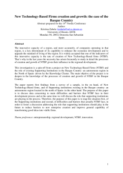 New Technology-Based Firms creation and growth: the case of the