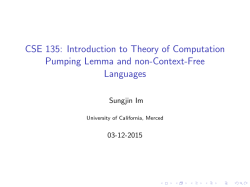 Pumping Lemma and non-Context