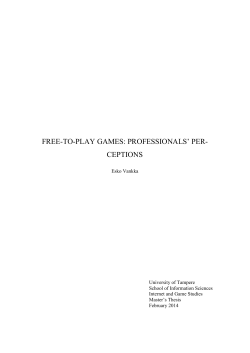 free-to-play games: professionals‟ per- ceptions