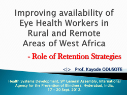 Prof Odusote Kayode_Improving Availability of Eye Health Workers