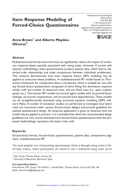 Item Response Modeling of Forced-Choice Questionnaires