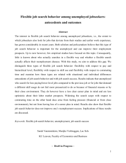 Flexible job search behavior among unemployed jobseekers