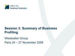 Session 3: Summary of Business Profiling