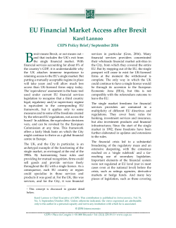 EU Financial Market Access after Brexit