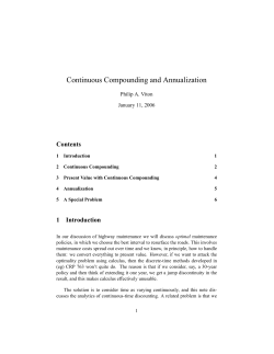 Continuous Compounding and Annualization