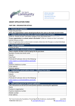 part one: organisation details - The Trusts Community Foundation
