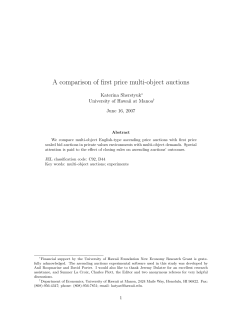 A comparison of first price multi-object auctions