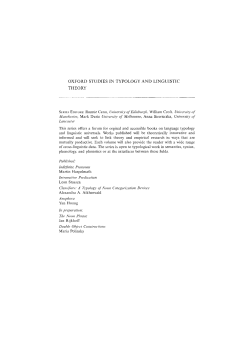 oxford studies in typology and linguistic theory