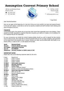 FINANCES Unfortunately quite a few parents did not pay their April