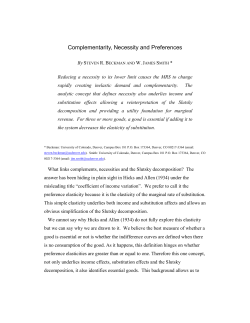 Complementarity, Necessity and Preferences