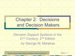 Decision Support Systems in the 21 st Century