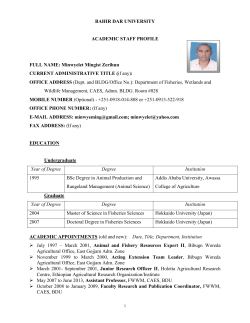 Dr Minwyelet, - Bahir Dar University
