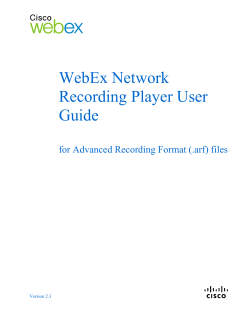 WebEx Network Recording Player User Guide