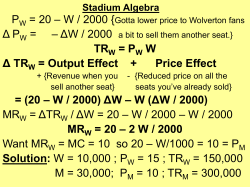 Stadium Algebra