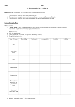 AP Macroeconomics Unit 4 Problem Set