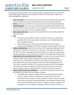 ball field contract - Wentzville Christian Church