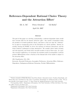 Reference"Dependent Rational Choice Theory and the Attraction