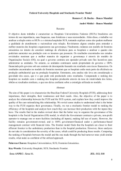 Federal University Hospitals and Stochastic Frontier Model Romero