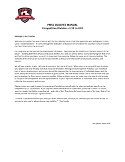 PMSC COACHES MANUAL Competitive Division &ndash; U13 to U18