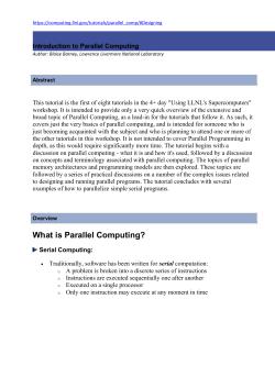 Introduction to Parallel Computing