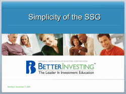 Public/Education/Powerpoint presentations/Simplicity of SSG