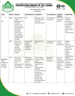 SYLLABUS (2016&ndash; 2017) CLASS-XI C TERM MONTH