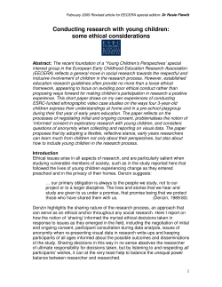 Conducting research with young children: some ethical considerations