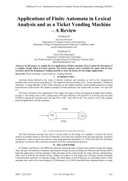 Applications of Finite Automata in Lexical Analysis and as