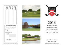 2016 Member Guest Brochure - Mules National Golf Course