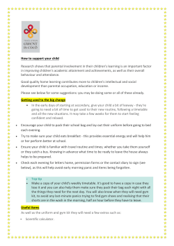 How to support your child Research shows that parental