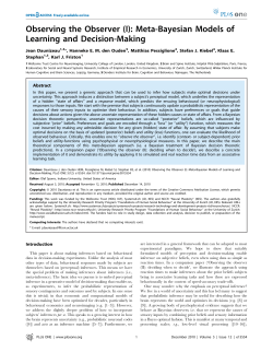 Observing the Observer (I): Meta-Bayesian Models of Learning and