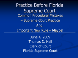 Practice Before Florida Supreme Court