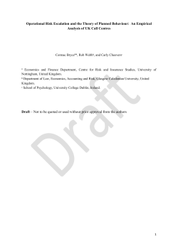 Operational Risk Escalation and the Theory of Planned Behaviour