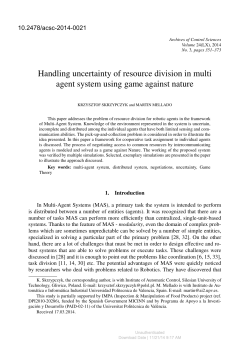 Handling uncertainty of resource division in multi agent system