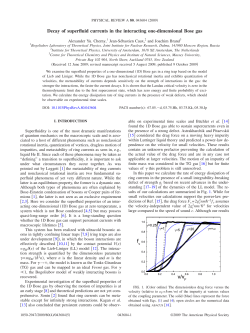 Decay of superfluid currents in the interacting one