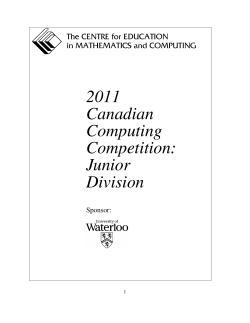 2011 Canadian Computing Competition: Junior Division
