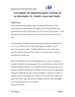 statement by minister mary coughlan in response to &ldquo;every child