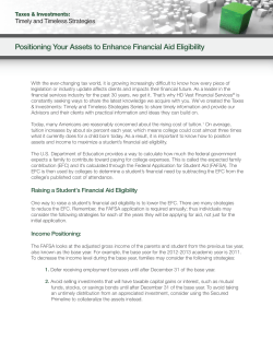 Positioning Your Assets to Enhance Financial Aid Eligibility