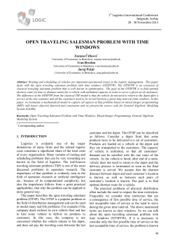 OPEN TRAVELING SALESMAN PROBLEM WITH TIME WINDOWS