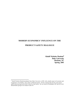 modern economics` influence on the product safety