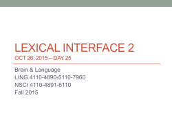 Powerpoint for the lexical interface 2