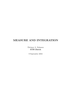 measure and integration - ETH Math